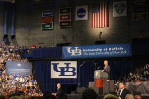 Obama divulges new higher education initiative during visit to UB