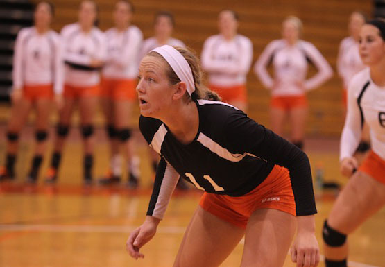 Chelsea Moore recorded 70 digs in four games over the weekend. 