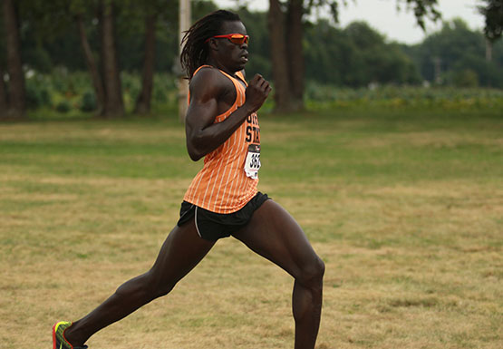 Bumkoth Jiak was Buffalo State's best finisher, crossing the finish line 33rd with a time of 27:00 at the Hanover Pre-National meet Saturday.