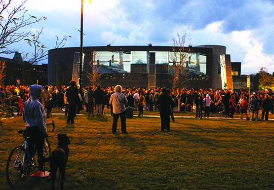 Hundreds witness debut of Burchfield Penneys Front Yard exhibit