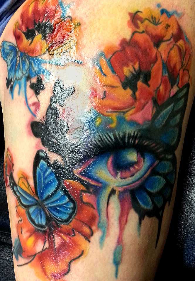 Watercolor tattoos, like the one above, have recently become a more popular way of decorating your body.