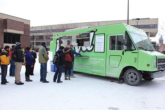 The locally acclaimed Lloyd Taco Truck celebrates its new partnership with SUNY Buffalo State in the campus' quad