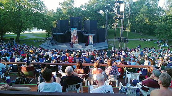 Crowds gather at Shakespeare Hill every summer to enjoy the second most attended free outdoor Shakespeare event in America. Hamlet, from 2013