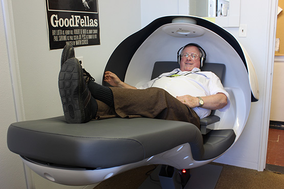 Mike Fox won a nap pod for the creative studies department after entering a sweepstakes sponsored by Dove Men+Care.