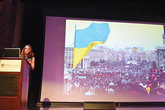 Slavka Kutsay presents photos detailing experiences protesting for social changes in Kylv, the center of the "dignity revolution" in Ukraine