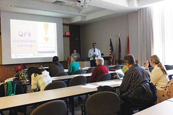 Alla Andelman (right) and Wendell Rivers presenting QPR training.