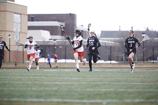 Junior Meghan Farrell scored a career-high five goals against New Paltz.