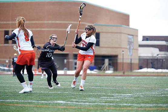 Nikki Paulhaurdt scored twice in a 20-10 loss to Oneonta on Saturday. The loss snapped a six-game winning streak that started with a 17-3 win against Houghton on March 19.