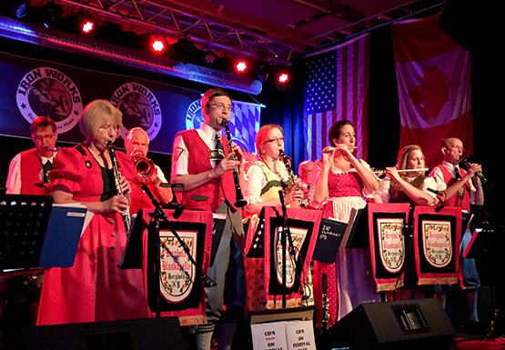 The Bergholz German Band performs at the Cobblestone District Oktoberfest at Buffalo Iron Works on Oct. 4, 2014.