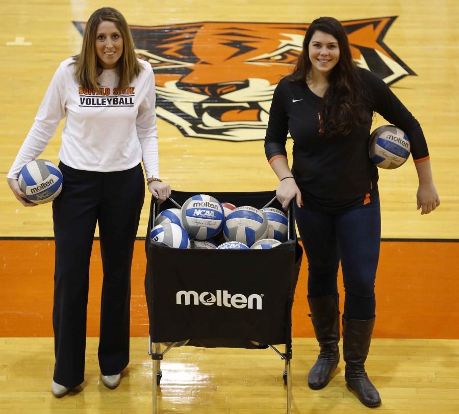 Buffalo State coach Maria DePeters (left) and senior Sam Parente have led the Bengals to their best three-year stretch in program history.