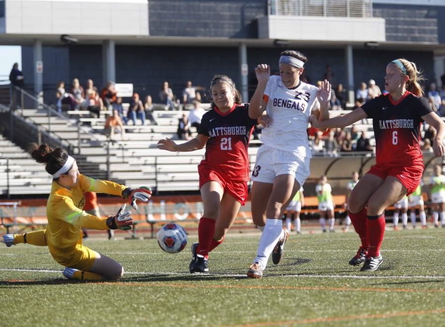 Meghan Allen (23) had a goal and an assist in Buffalo State’s 4-1 win over  Plattsburgh.