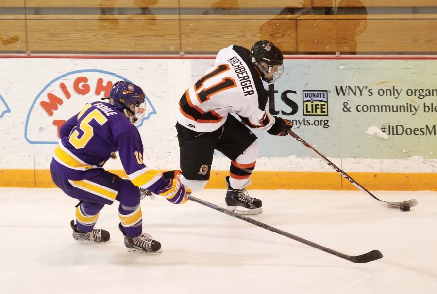 Senior forward Nikki Kirchberger posted a hat trick in Buffalo States 4-1 win over Chatham on Saturday. 