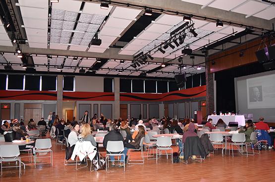 The Class Visit Program began with students and family members gathered in the Student Union Social Hall.