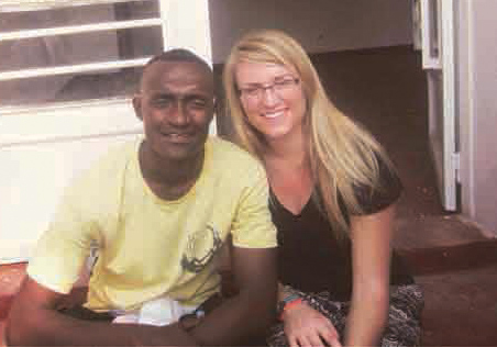 Ashely Weselak (right) met her friend Pacifique Niyonsenga in Kigali last January.