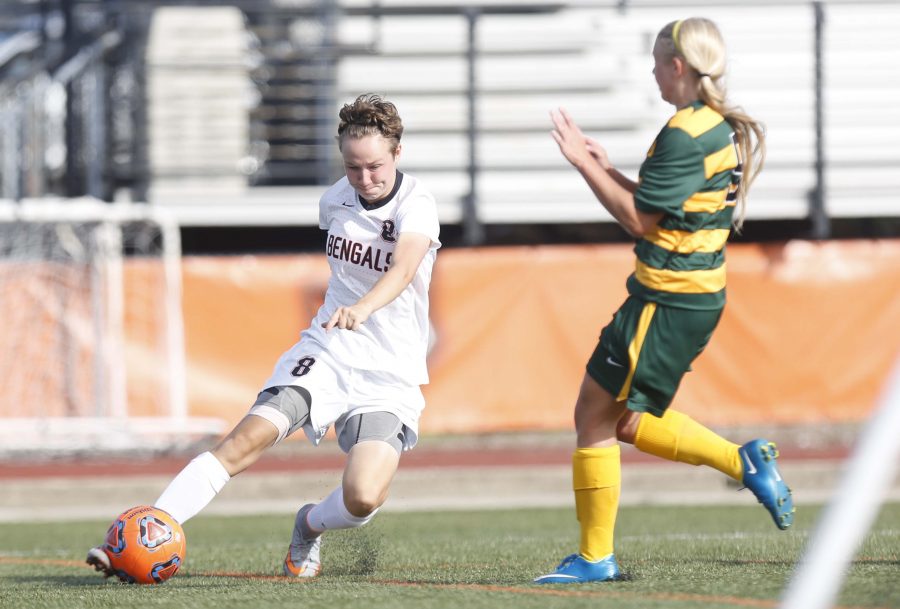 Junior midfielder Breanna Knight and the Bengals are first in the SUNYAC (6-1-2, 2-0 SUNYAC)