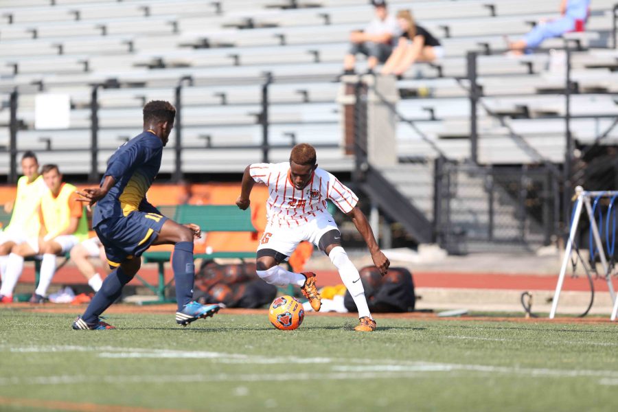 Sophomore midfielder Bass Sarr finished the season as the SUNYACs leading scorer with 12 goals.