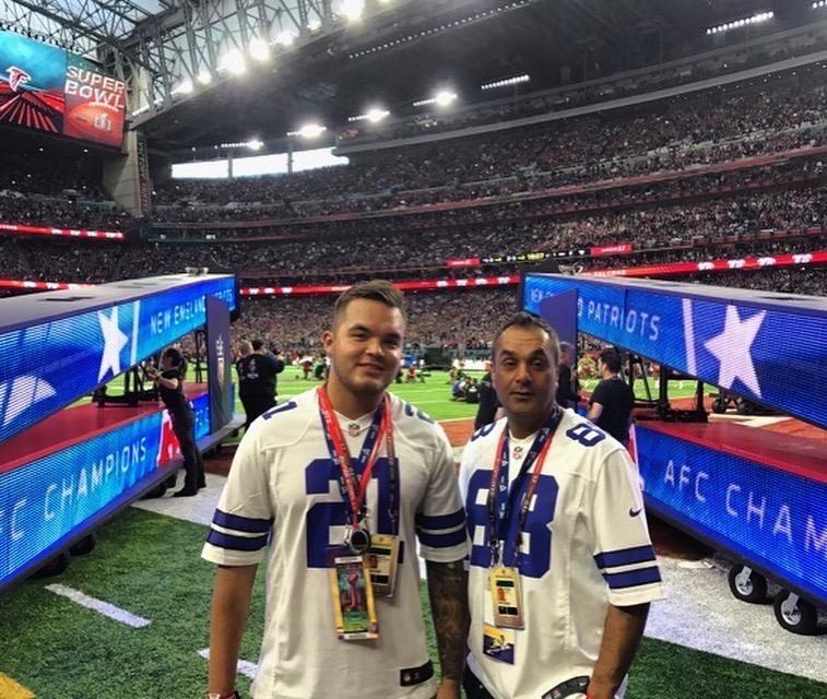 Latrell+Charleson+%28left%29+and+his+father+at+the+Super+Bowl+in+the+NRG+Stadium+in+Houston%2C+Texas.