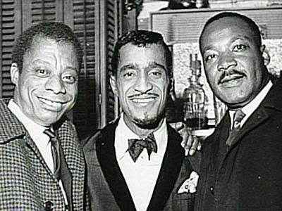 Author James Baldwin, Sammy Davis Jr. and Martin Luther King Jr.