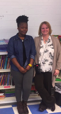 Ygeuette Rudahindwa (left) and Doreen Regan, ESL coordinator at the Herkimer School (right) have been working together for six months.