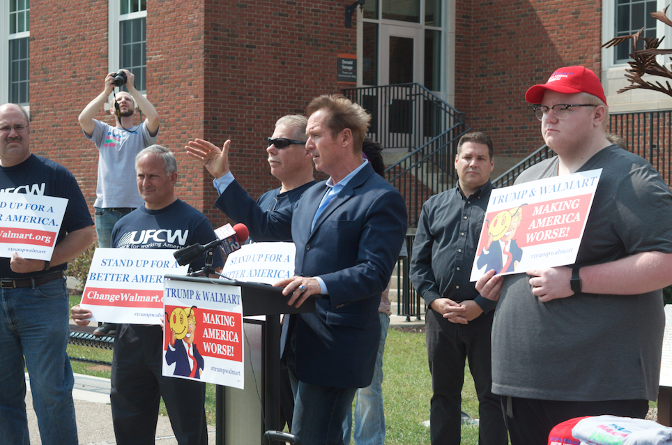 Photo by Yomira Meregildo
// Representative Brian Higgins speaking at Trump and Walmart rally 