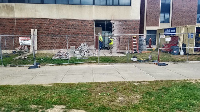 Construction outside the Classroom Building to fix an electrical issue should be completed soon.