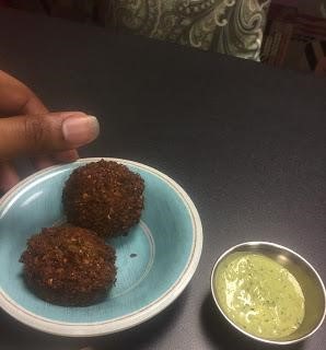 House of Hummus specialty: Fritters served with tahini sauce on the side. 
