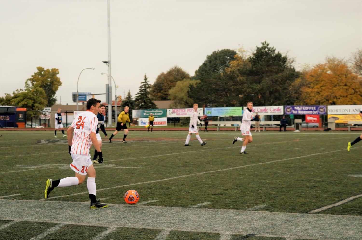 Sophomore Anthony Roncone (24) appeared in all 19 games for the Men's Soccer team last season.