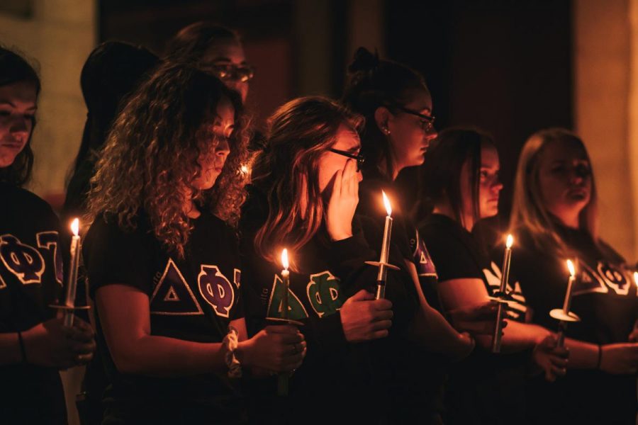 Students honor the life of Lillyann Cummings, a junior chemistry student who passed away on Oct. 5, 2018.