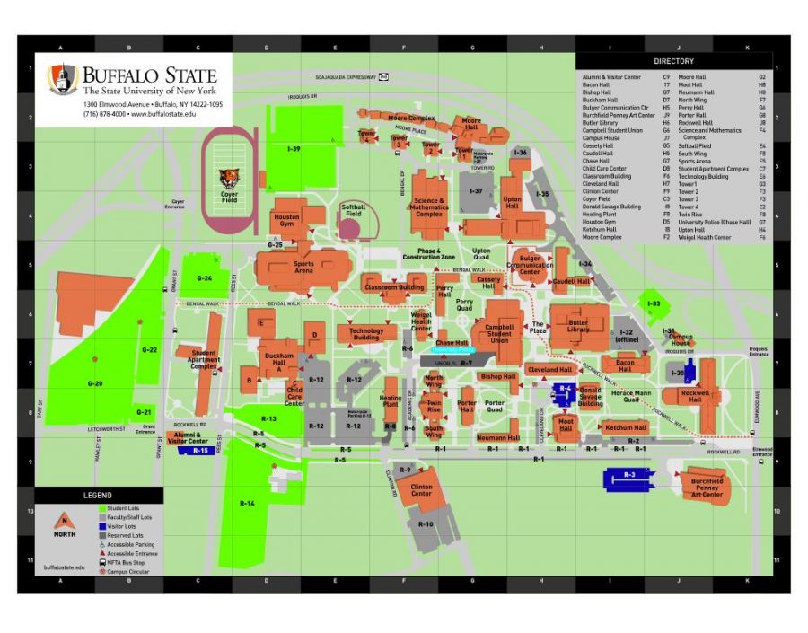 Map of parking at SUNY Buffalo State campus
