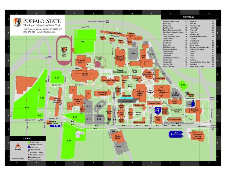 Buff State Campus Map Lot G 20 to be closed from Sept. 30 Oct. 7   The Record