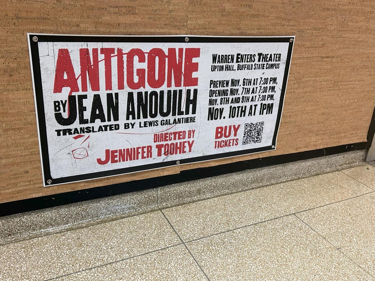 Antigone banner at Warren Enters Theatre