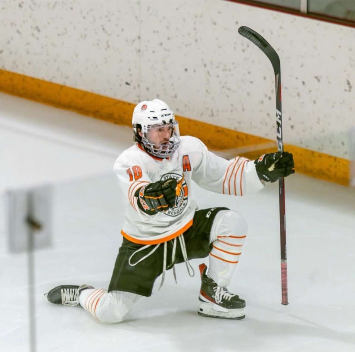 Bengals Forward Joe Glamos celebrating.