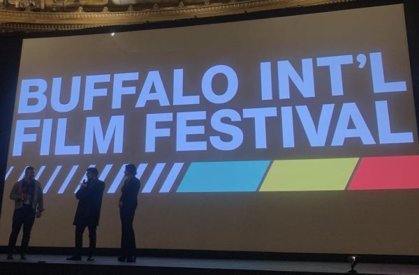 Daniel V. Masciari and Eliza VanCort answering questions following the film.