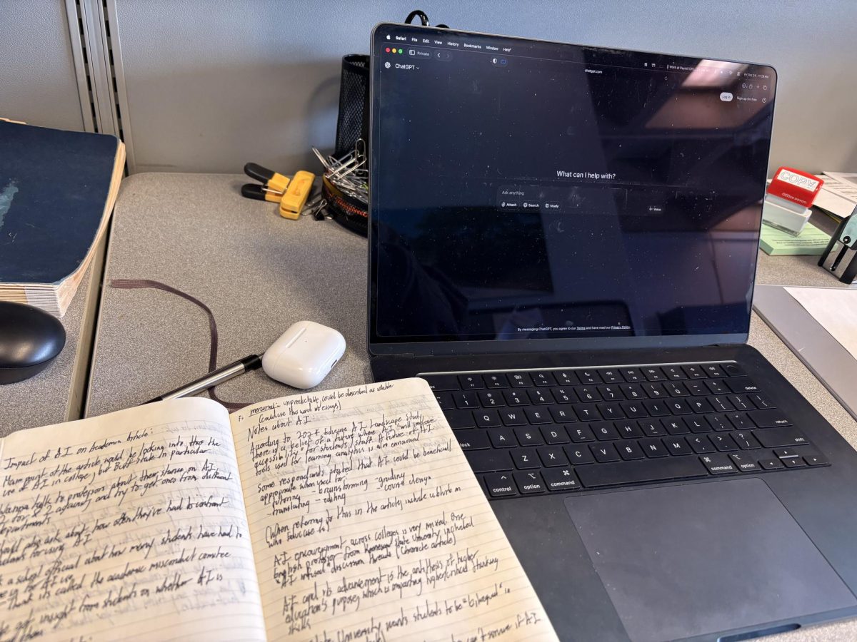 ChatGPT open on a laptop.