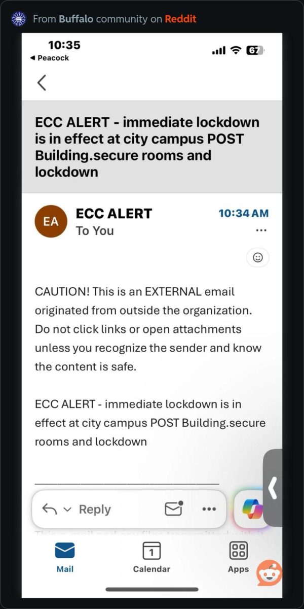 Students at ECC City Campus received alert of a lockdown yesterday morning 